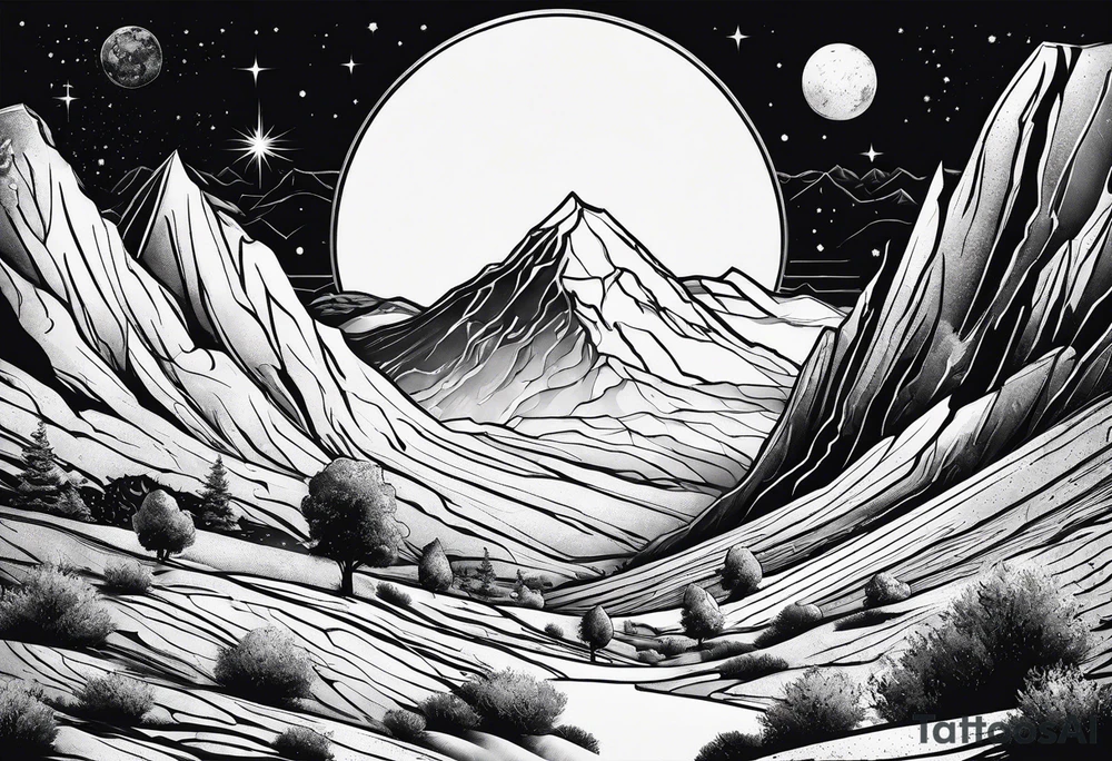 Mars landscape tattoo idea