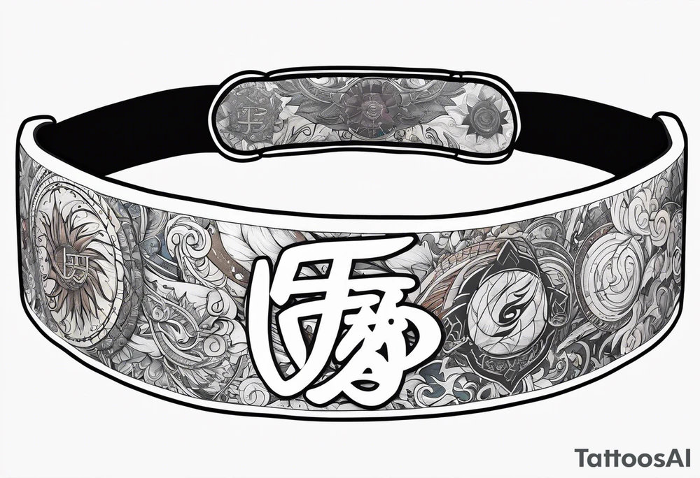 naruto headband with letters AR in the middle tattoo idea