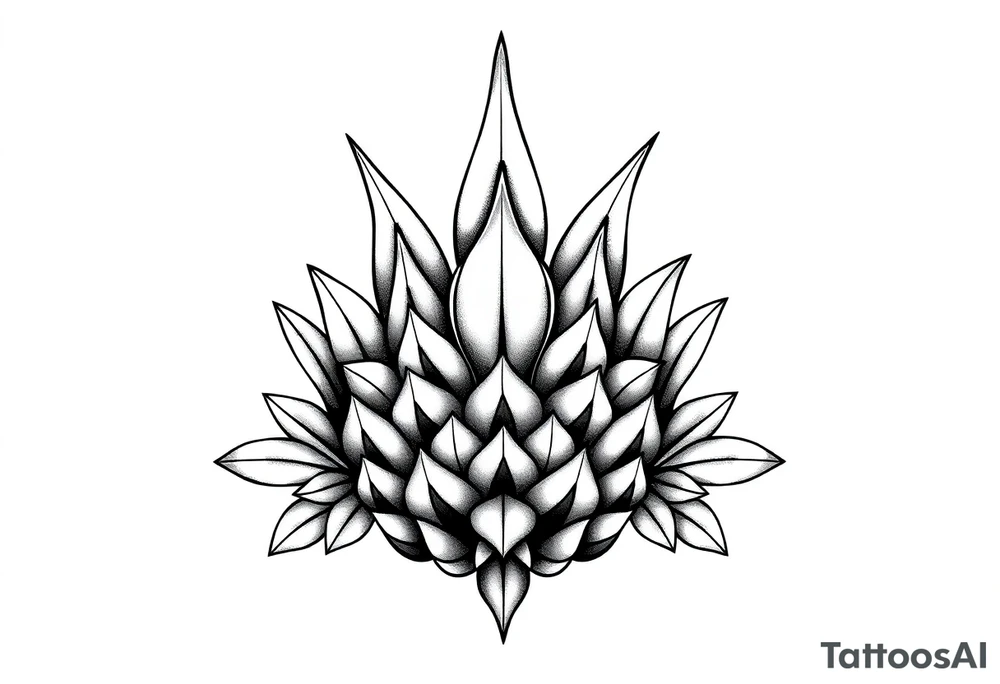 Crown pineapple vagina anus tattoo idea