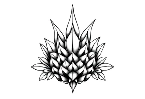 Crown pineapple vagina anus tattoo idea