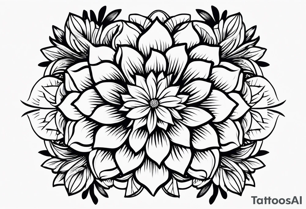 Silhouette flower armband tattoo idea