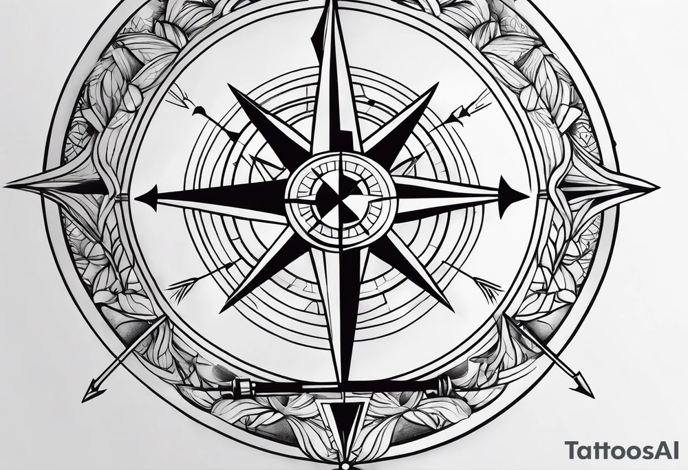 Compass with positivity 
& Hope with Arrow tattoo idea