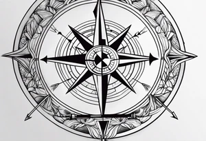 Compass with positivity 
& Hope with Arrow tattoo idea