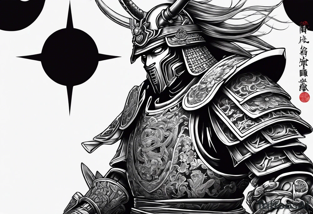 robot samurai vs human samurai in a duel to the death tattoo idea