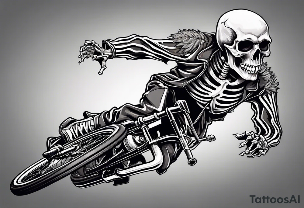 skeleton running from the world tattoo idea