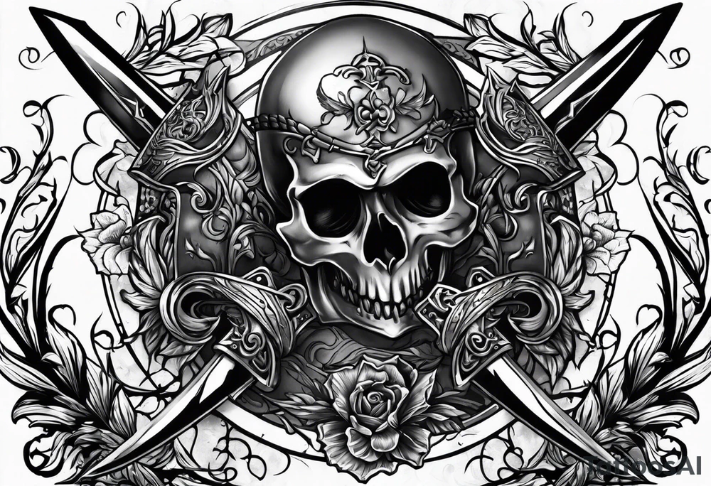 Sword grave yard tattoo idea