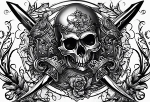 Sword grave yard tattoo idea