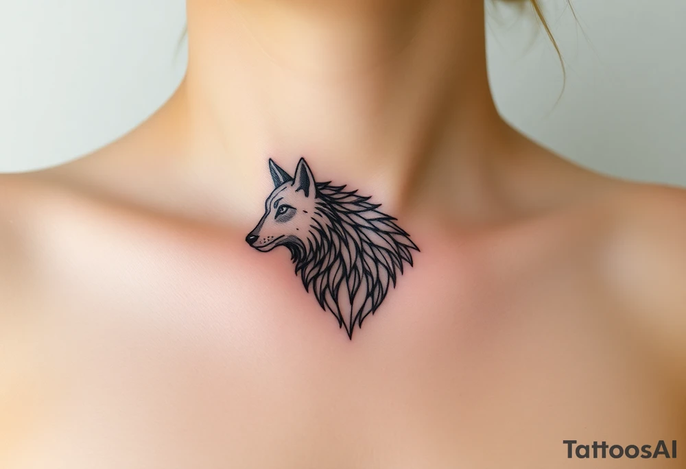 Sheep and wolf into a hybrid 
animal tattoo idea