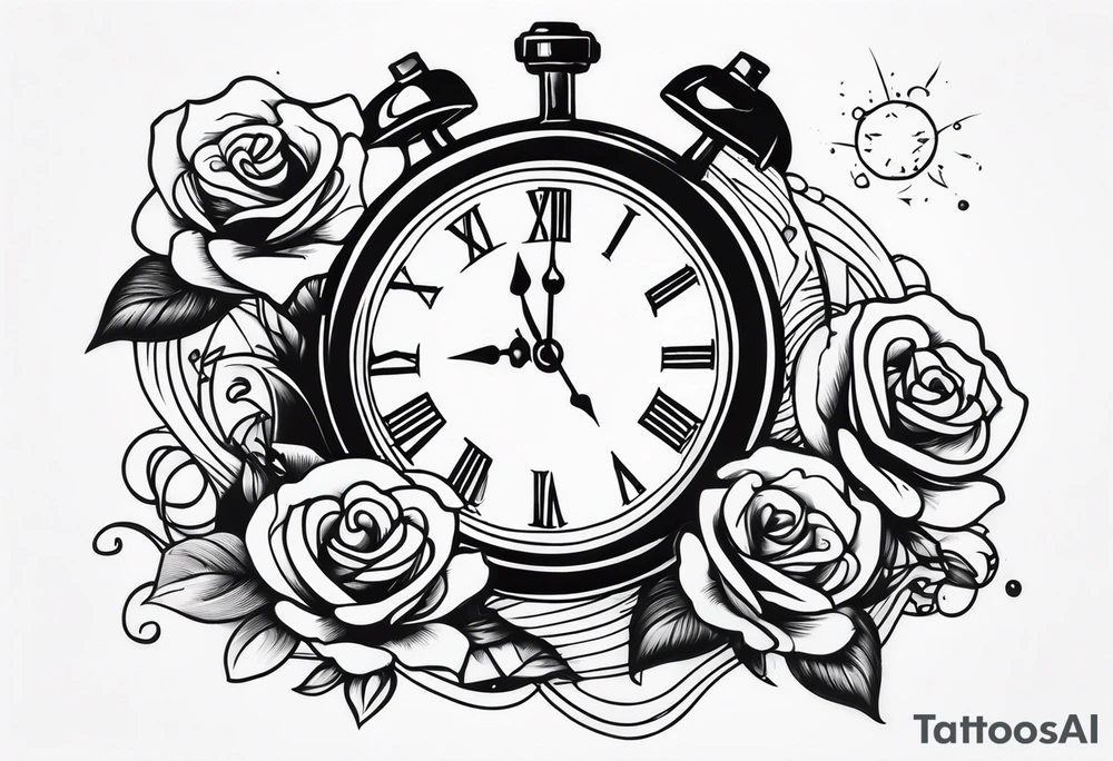 Wasted time themed sleeve tattoo idea