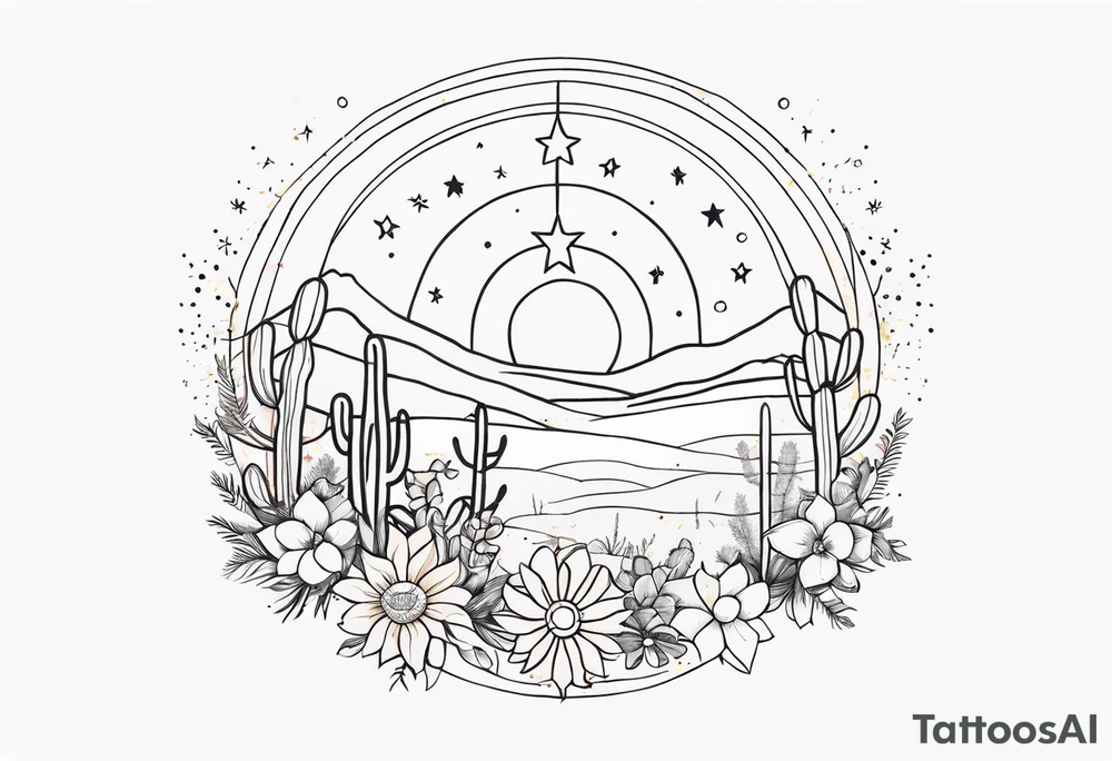 fine line with sun, stars, floral, dots, cactus
. Sternum tattoo tattoo idea