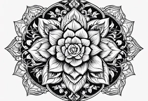 Simple Mandala Lotus tattoo idea