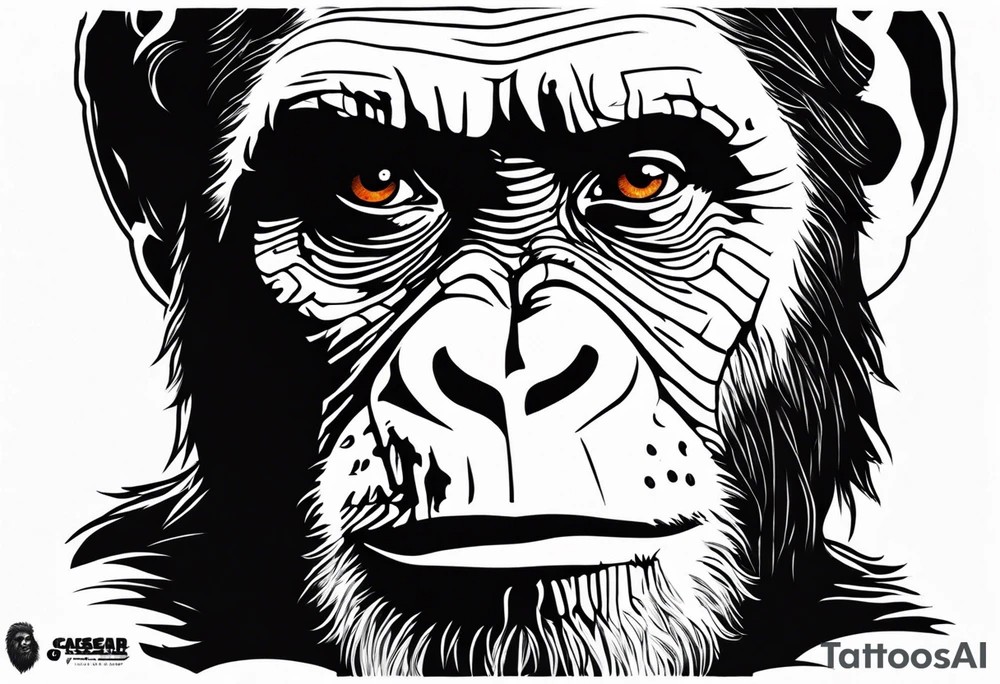 Caesar from the movie planet of the apes tattoo idea