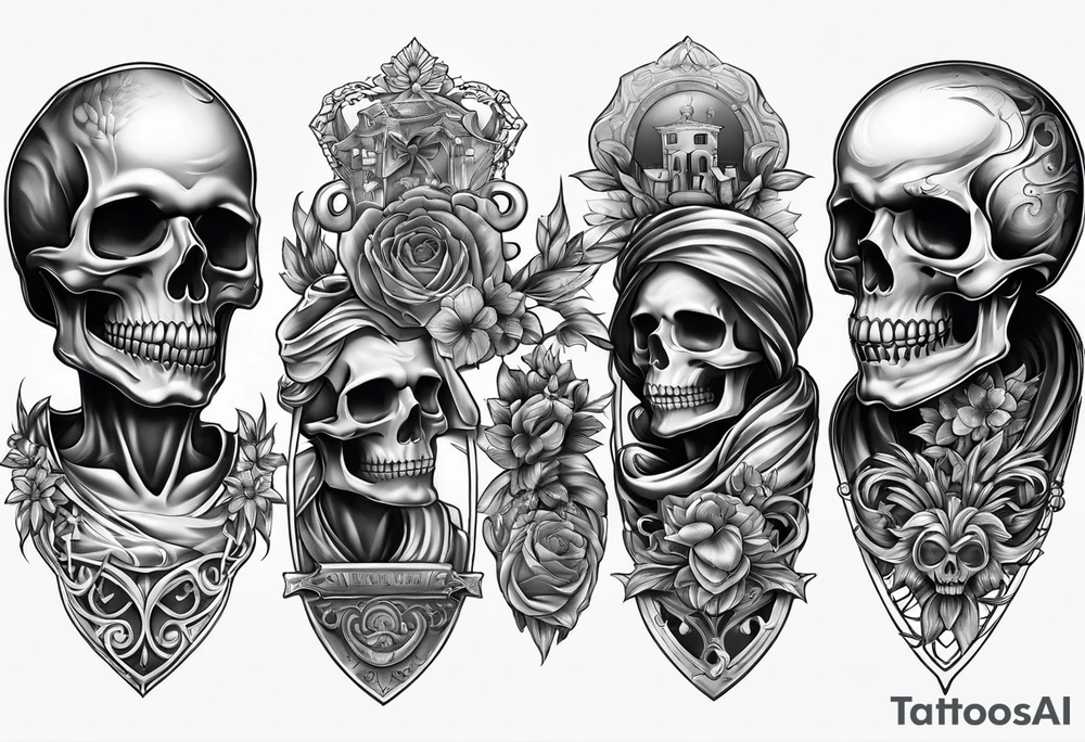 skeleton sleeve tattoo idea