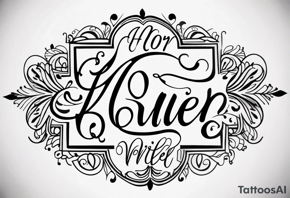 cursive names tattoo idea