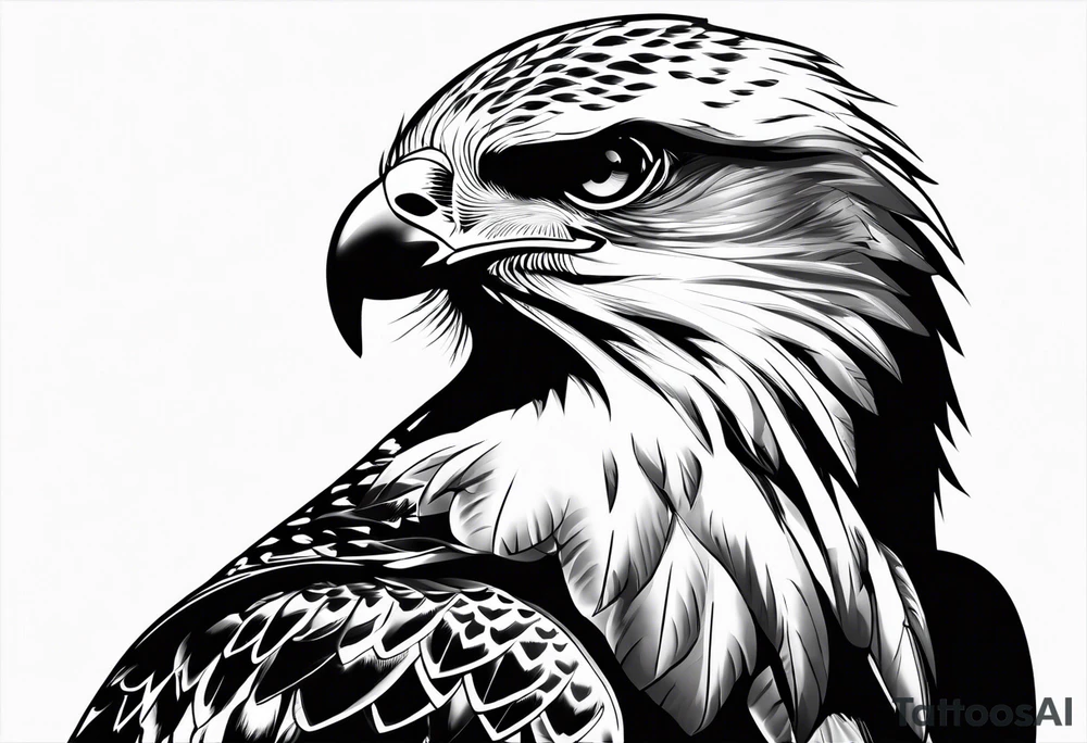 Hawk from the side tattoo idea