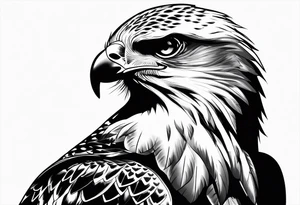 Hawk from the side tattoo idea