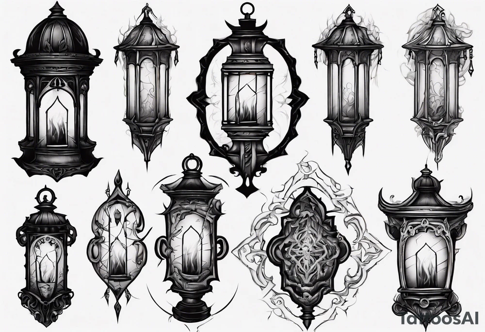 Gothic lantern tattoo idea