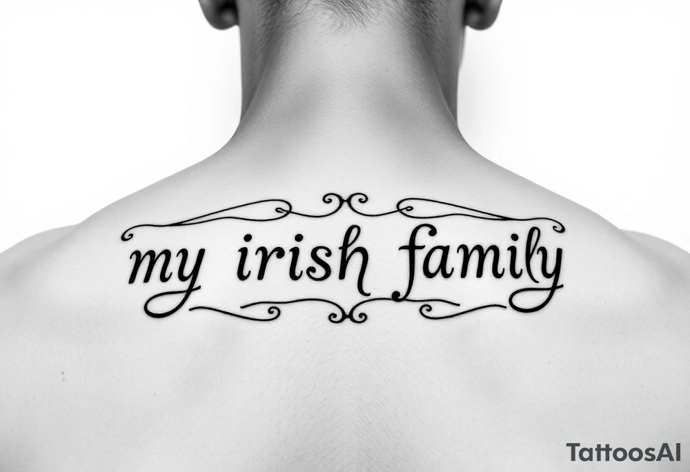 create a tattoo saying "my irish family" in gaelic tattoo idea