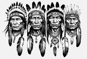 Native American face realism tattoo idea
