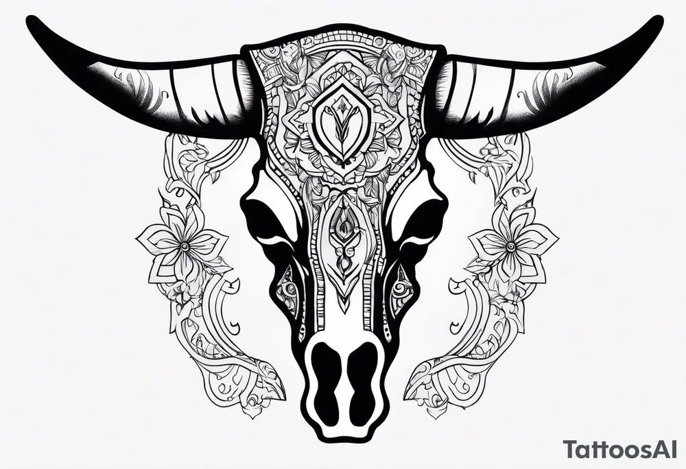 Cow skull tattoo idea