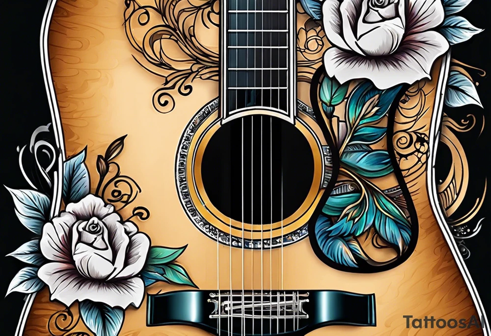 Acoustic Guitar hello darlin tattoo idea
