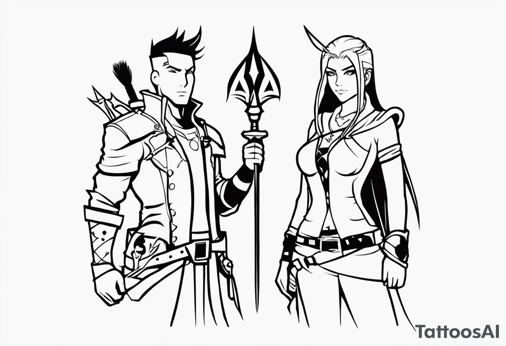 The arcane lega of legends on the left is Vi, on the right is Jinx tattoo idea