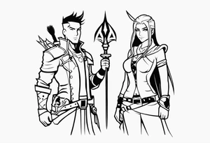 The arcane lega of legends on the left is Vi, on the right is Jinx tattoo idea