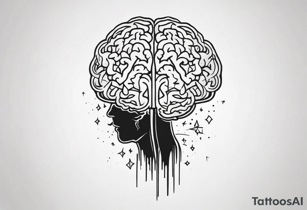 depressed brain tattoo idea