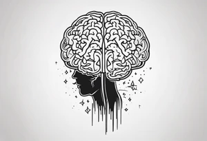 depressed brain tattoo idea