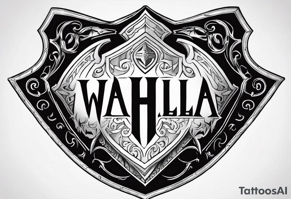 Valhalla shield  steps sword tattoo idea