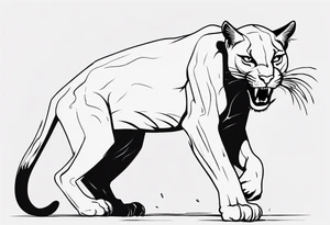 A black puma looking vicious. I want to see his whole body tattoo idea