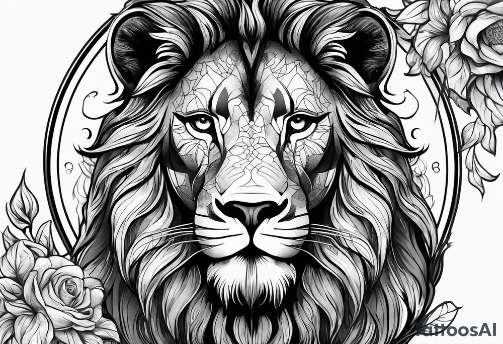 I am the lion and my wife and 2 childrens are aries tattoo idea