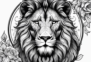 I am the lion and my wife and 2 childrens are aries tattoo idea