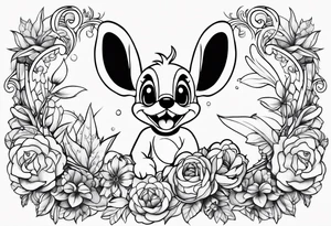 Stitch from Disney falling in love tattoo idea