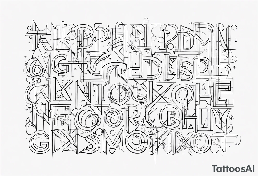 all the letters of the alphabet tattoo idea