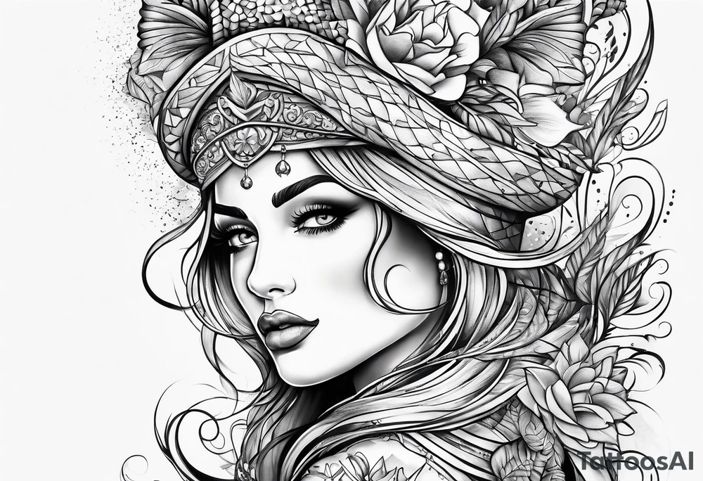 Patriotic, life, love, respect, dignity, feminine tattoo idea