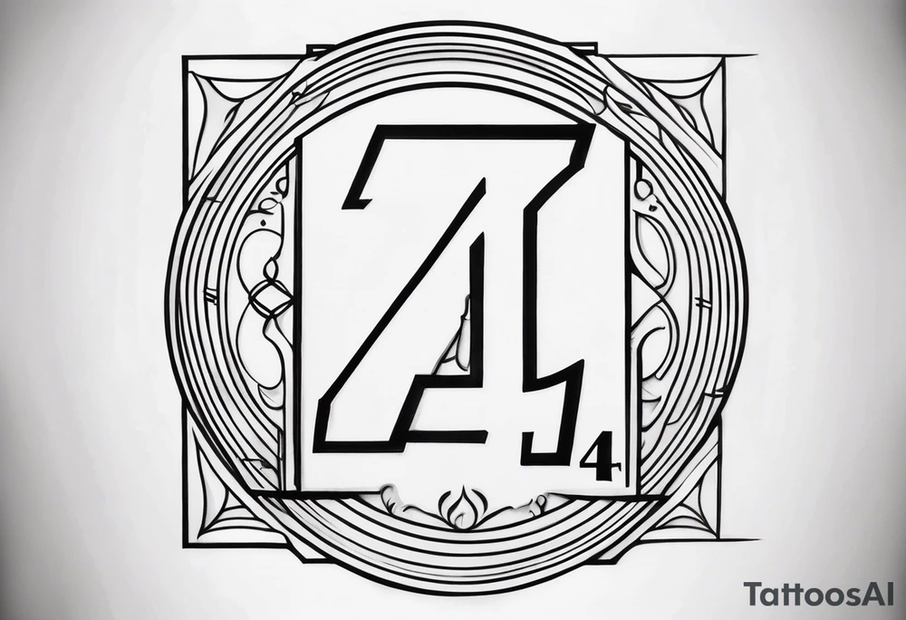 number 4 in a card tattoo idea