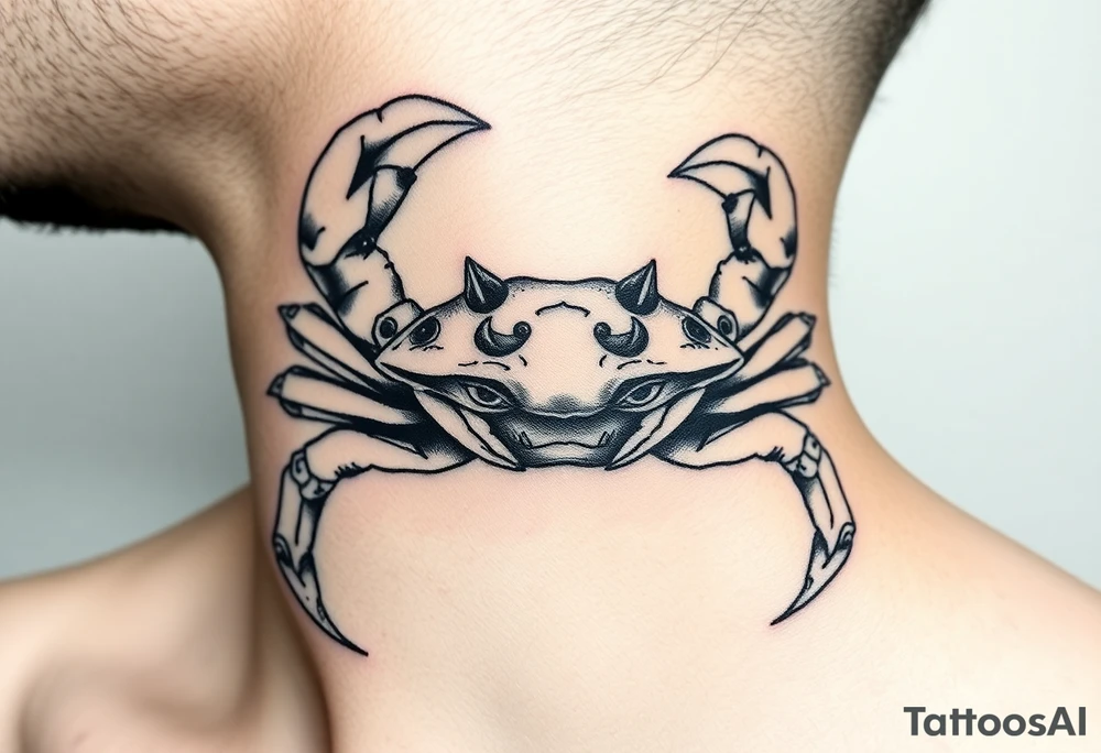powerful vicious crab ready to defend or attack proudly showing off that a crab is the sign of a cancerg tattoo idea
