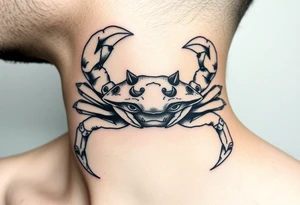 powerful vicious crab ready to defend or attack proudly showing off that a crab is the sign of a cancerg tattoo idea