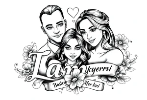 Tattoo family with names and love tattoo idea