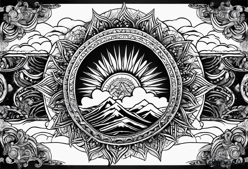 Sky sun tattoo idea