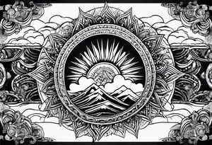 Sky sun tattoo idea