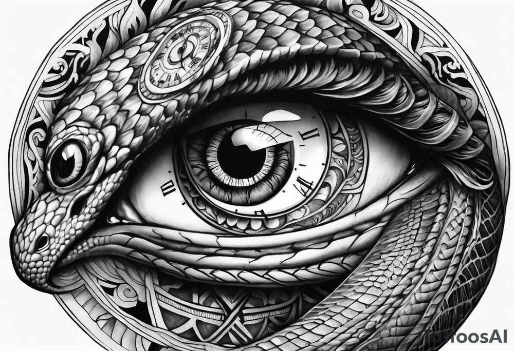 human eye wrapped around snake and pupil is a clock tattoo idea human eye wrapped around snake and pupil is a clock tattoo idea