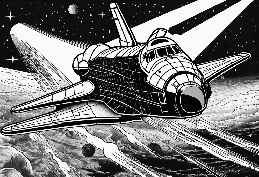 space shuttle launching to space tattoo idea