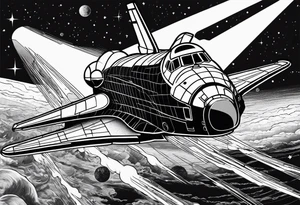 space shuttle launching to space tattoo idea