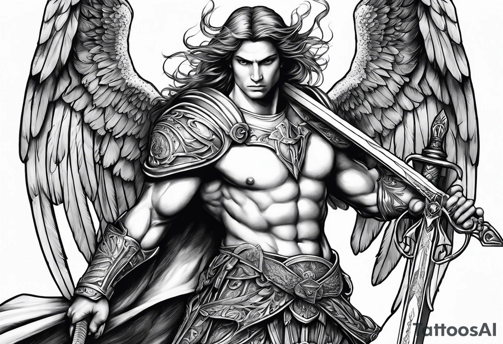 Arch angel Michael with sword tattoo idea