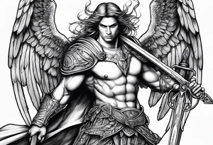 Arch angel Michael with sword tattoo idea