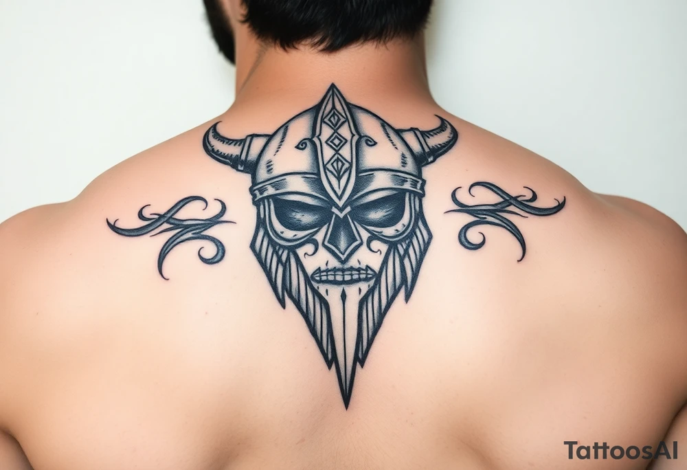 Larhe vikings helmet without face tattoo idea