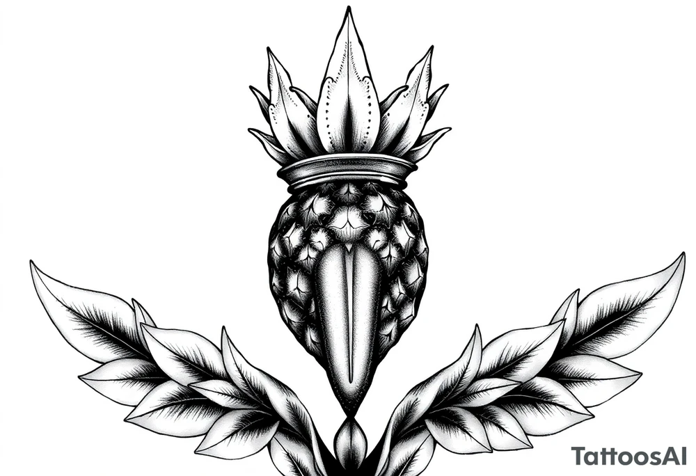 Crown pineapple vagina and anus tattoo idea