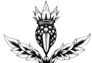 Crown pineapple vagina and anus tattoo idea